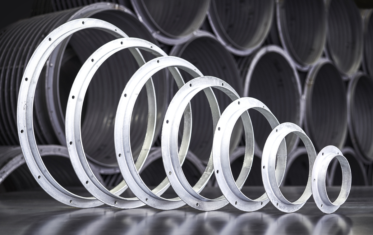 Stock punched galvanized angle rings - Midwest Metal Products